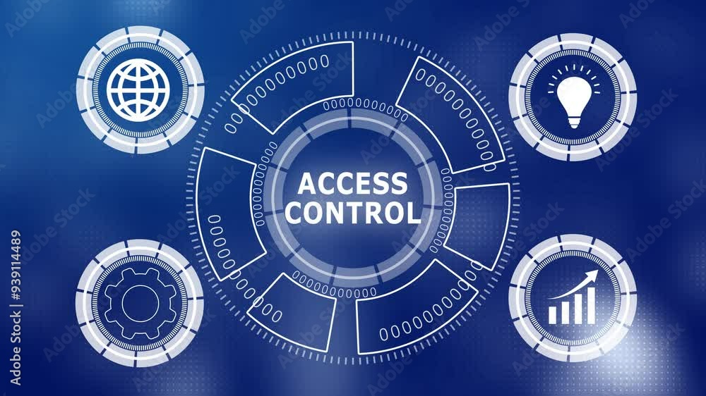 Poster cyber security data protection business technology privacy concept. access control