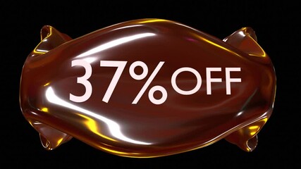 37 percent off animation for sale concept