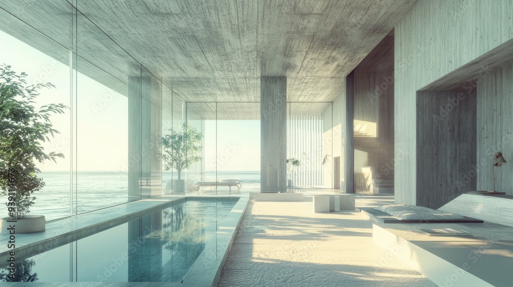 Poster virtual reality architecture visualization, representing innovation in construction and design.