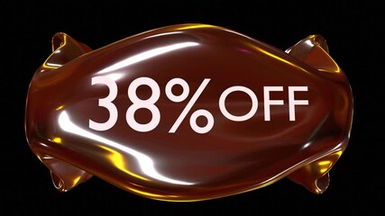 38 percent off animation for sale concept