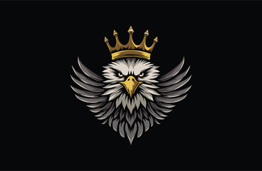 Eagle crown logo vector icon illustration.