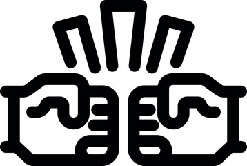 Two fists bumping creating sparkles icon business agreement symbol