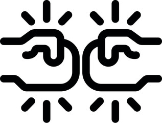 Line drawing of two people giving a fist bump to celebrate their success