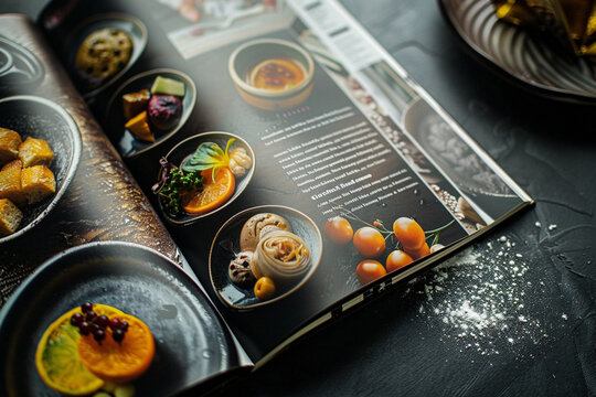 Gourmet Cookbook with Artistic Plating
