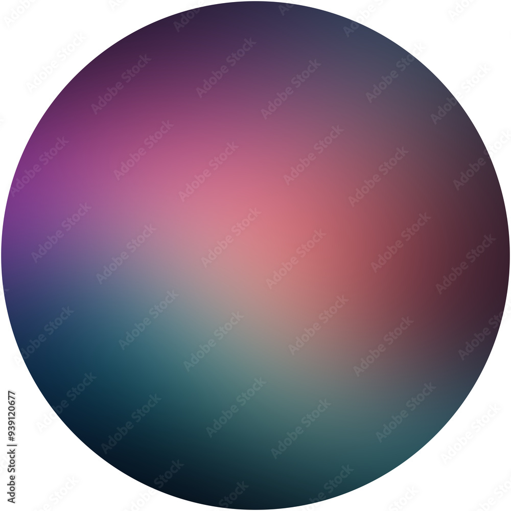 Poster Colorful gradient ball with a textured surface on a see through checkerboard backdrop