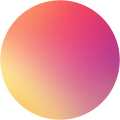 Grainy gradient circle featuring warm yellow to cool purple tones on a transparent background