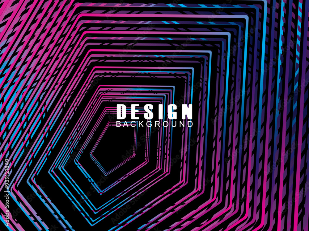 Fototapete futuristic abstract technology shining rainbow light lines with modern lines pattern black backgroun