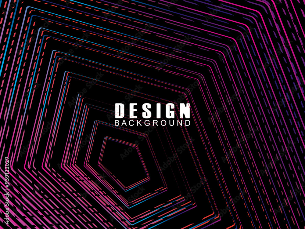 Fototapete futuristic abstract technology shining rainbow light lines with modern lines pattern black backgroun