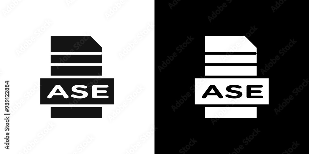 Poster ase file document icon flat vector set outline