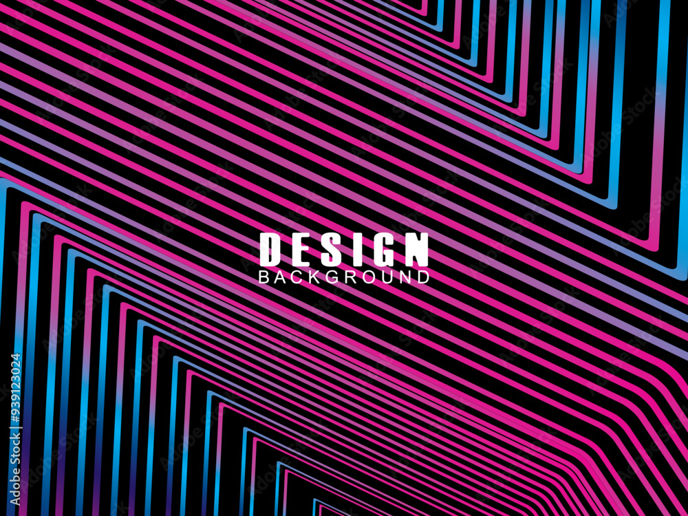 Fototapete futuristic abstract technology shining rainbow light lines with modern lines pattern black backgroun