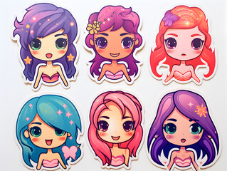 Molly kawaii stickers with vibrant color