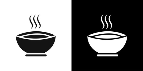 Bowl icon Flat vector set outline