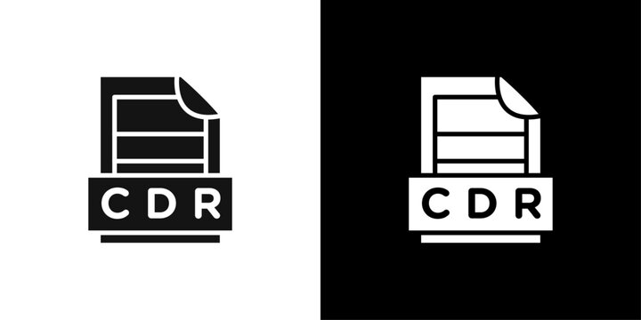 CDR File Document Icon Flat vector set outline