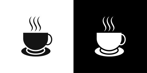 Coffee cup icon Flat vector set outline