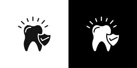 Obraz premium Dental Protection for 24 Hours icon Flat vector set outline