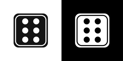 Dice Six Icon Flat vector set outline