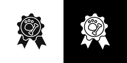 Dog competition icon Flat vector set outline