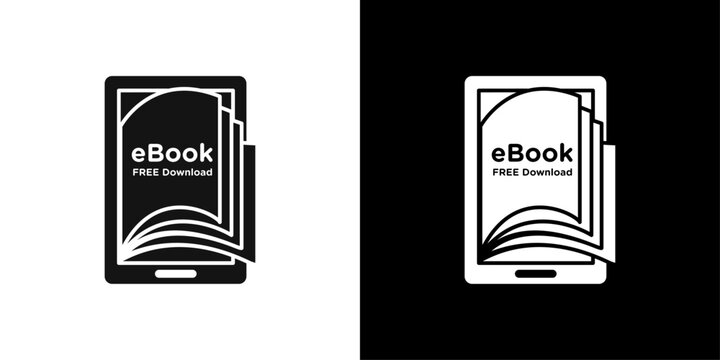 E book download icon Flat vector set outline