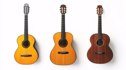Naklejka premium photo of three acoustic guitars