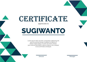 Certificate template green element
