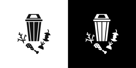 Leftovers Disposal icon Flat vector set outline