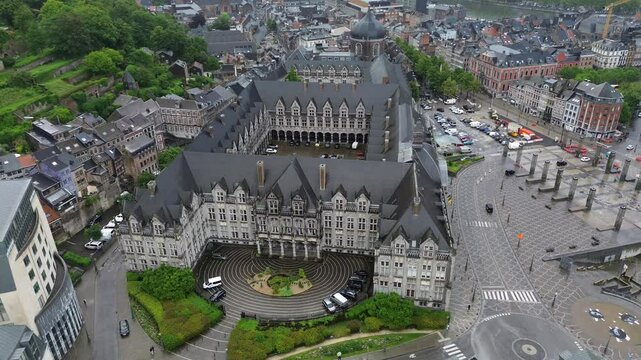 drone video Prince-Bishop's Palace Li&egrave;ge Belgium Europe
