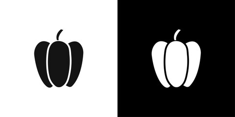 Paprika icon Flat vector set outline