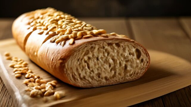  Deliciously baked bread with seeds ready to be savored