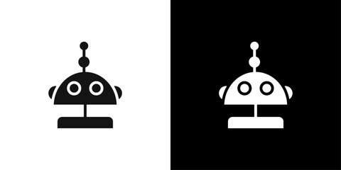 Robot Icon Flat vector set outline