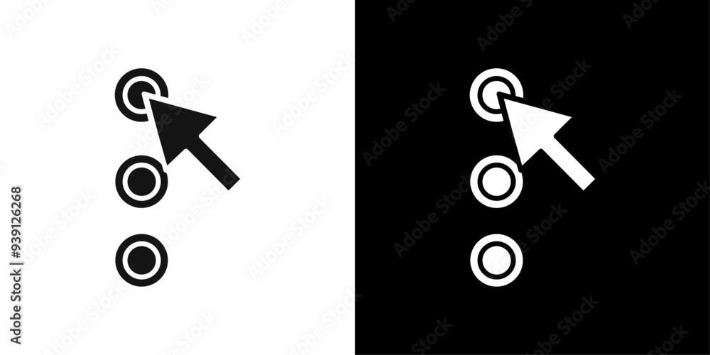 Poster select element icon flat vector set outline