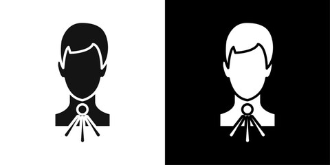 Sore throat icon Flat vector set outline