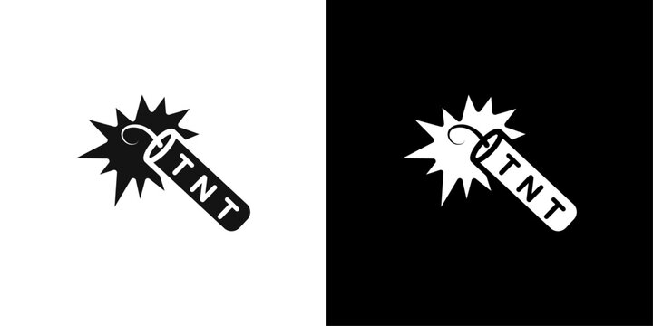 TNT dynamite icon Flat vector set outline