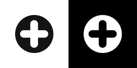 Obraz premium Add Icon Flat vector set outline