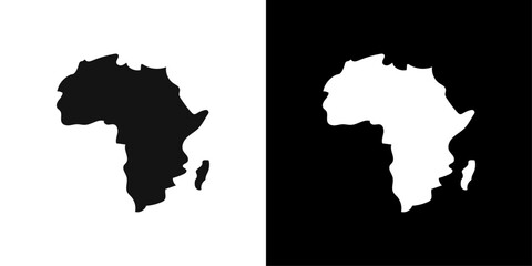 africa map icon Flat vector set outline