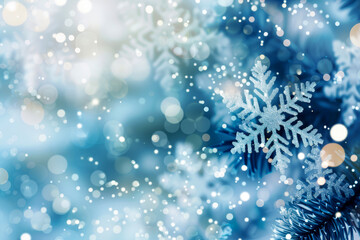 Fototapeta premium Blue and gold Christmas backgrounds. AI generative.