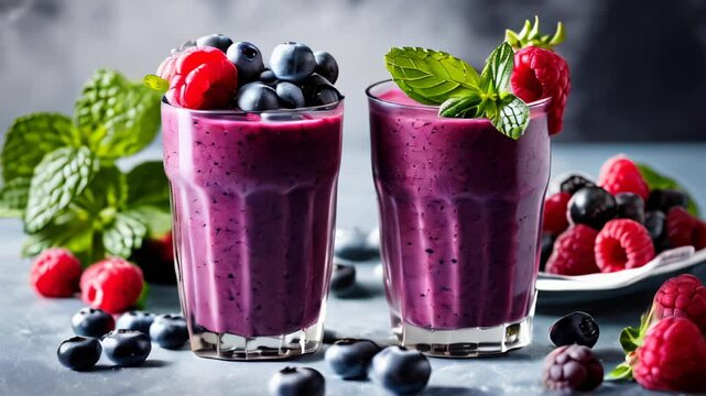  Freshly blended berry smoothie a healthy and delicious treat