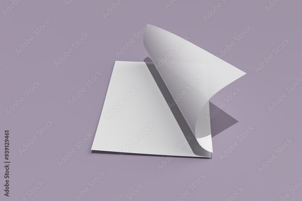 Poster white sheet of paper. realistic empty paper note template of a4 format with soft shadows isolated on