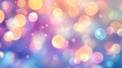 Soft focus light orbs in pastel hues with gentle bokeh effect, ideal for serene backgrounds, peaceful settings, calm wallpapers or subtle cover images. Generative ai