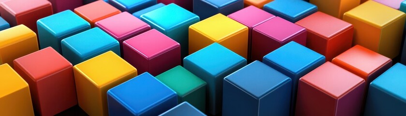 Obraz premium Colorful Blocks Representing SWOT Analysis for Strategic Planning and Business Growth