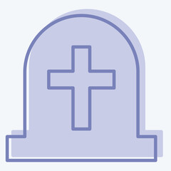 Icon Tombstone. related to Seath symbol. two tone style. simple illustration