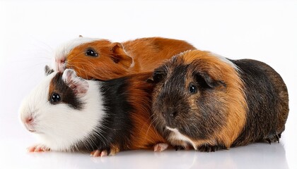 モルモットのポートレート（guinea pigs portrait white background ）
