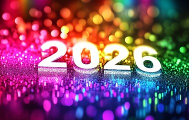 happy new year 2026 text effect