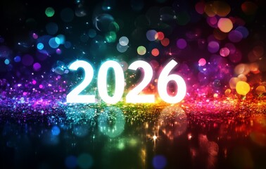 happy new year 2026 text effect