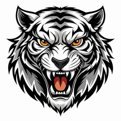 tiger head silhouette vector illustration mascot logo