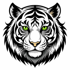 tiger head silhouette vector illustration mascot logo