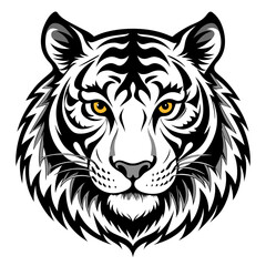 tiger head silhouette vector illustration mascot logo