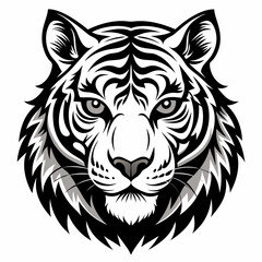 tiger head silhouette vector illustration mascot logo