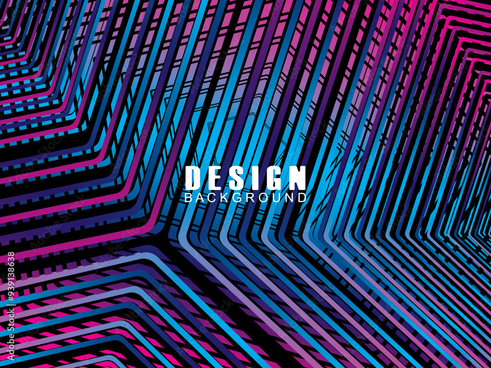 Fototapete futuristic abstract technology shining rainbow light lines with modern lines pattern black backgroun