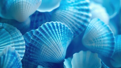Blue Sea Shells Macro Close Up
