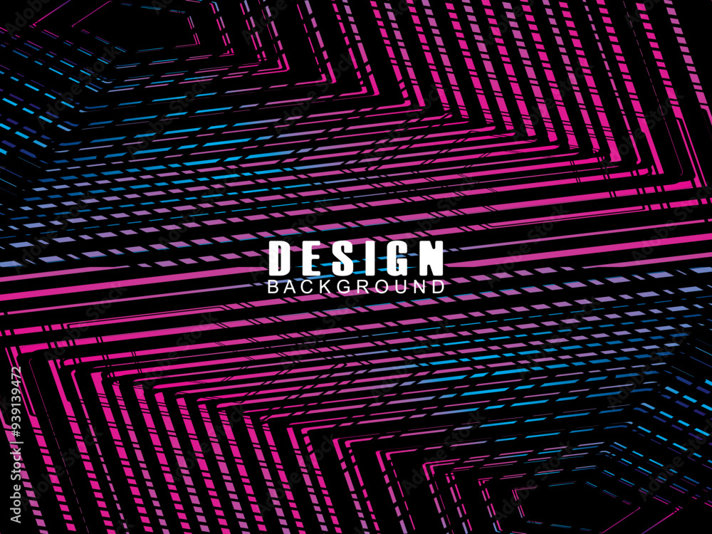 Fototapete futuristic abstract technology shining rainbow light lines with modern lines pattern black backgroun